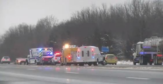 A crash causes backups on Highway 63 on Thursday, Jan. 23, 2020.