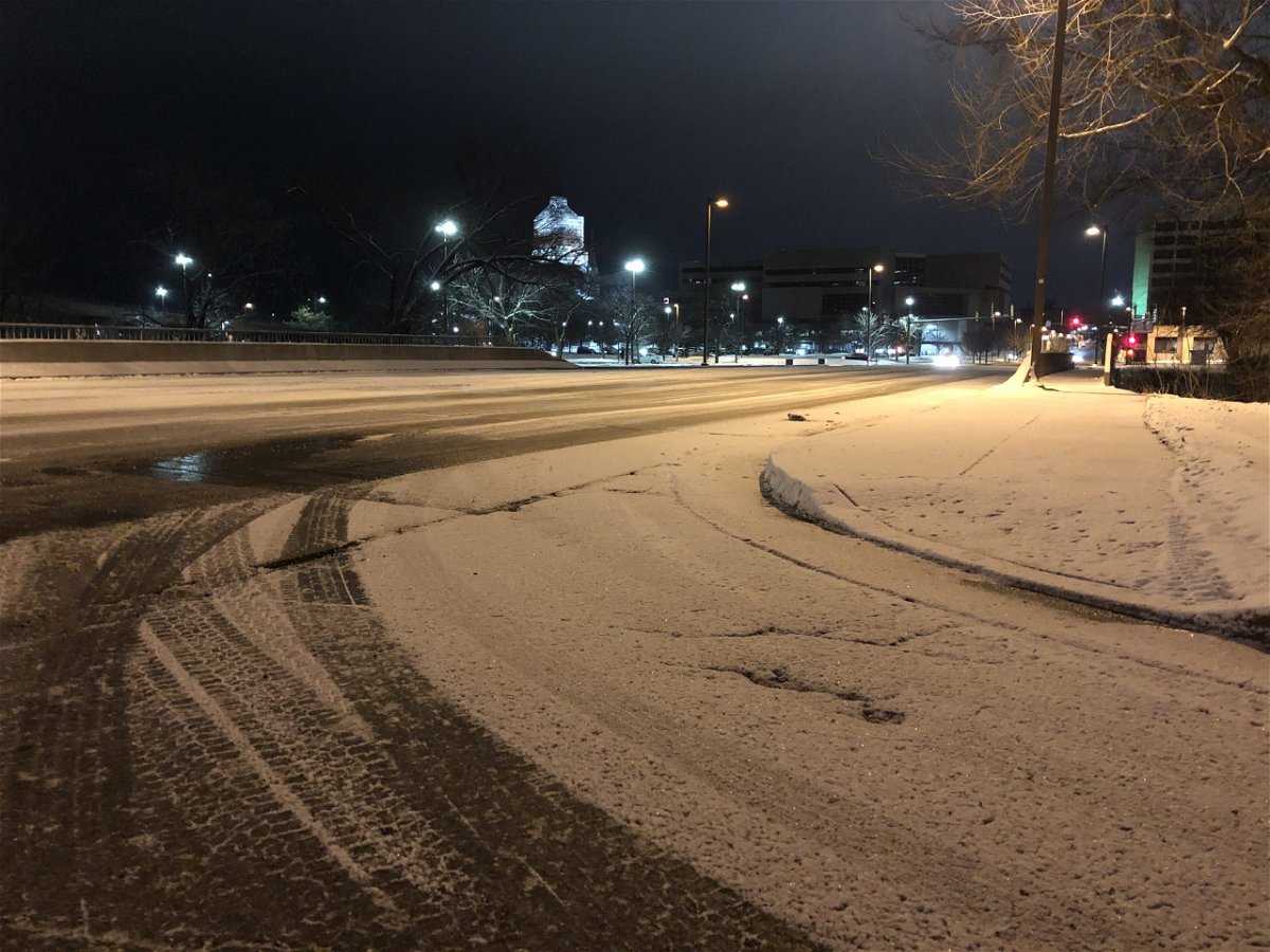 Roads in Jefferson City are slick on Thursday, Feb. 6, 2020.