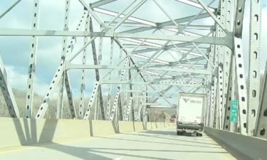 The Missouri River bridge often gets slick in winter weather.