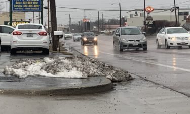 Rain and melting snow on Biz Loop