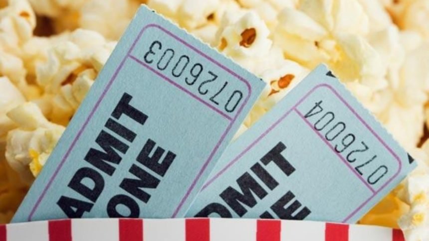 Movie tickets, popcorn