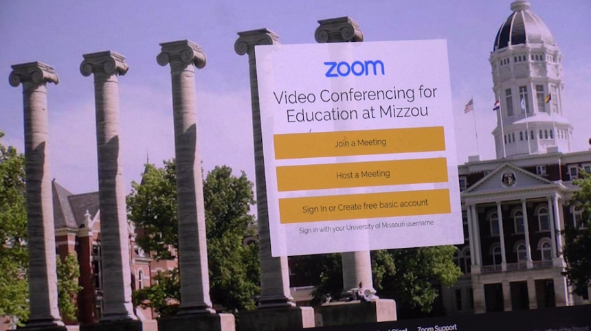 A screenshot of Zoom, a program universities are using for online classes.