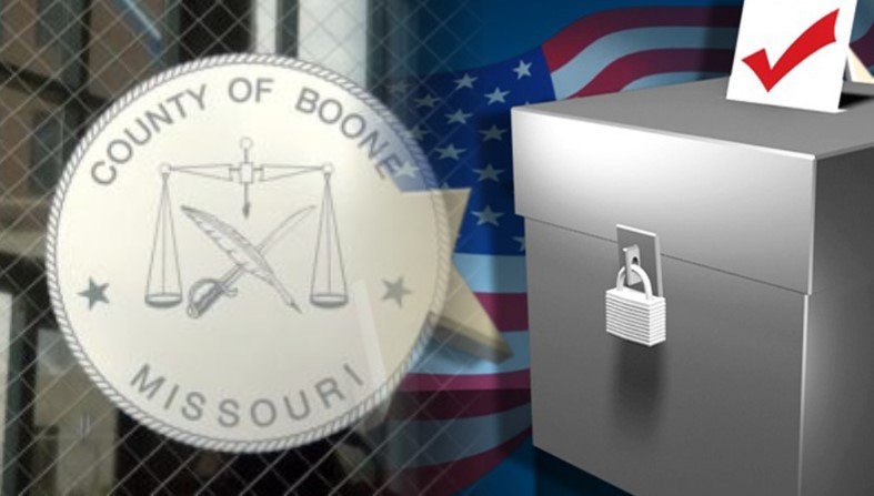Boone County logo and election ballot box.