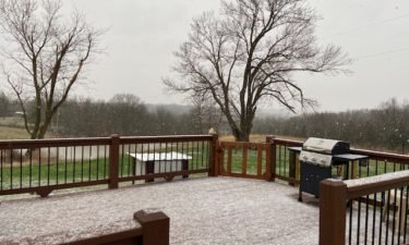 Snow falls in Rucker, Missouri, south of Clark.
