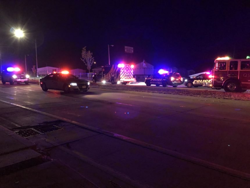 Multiple units respond to a traffic stop on Rangeline Street Friday night.