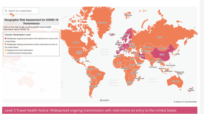 Map with COVID-19 Geographical Risk Assesment
