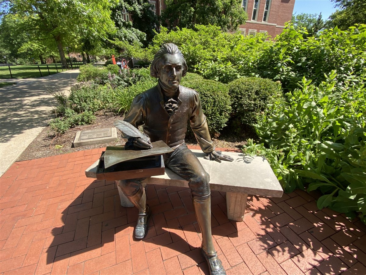 The Thomas Jefferson statue on the University of Missouri campus.