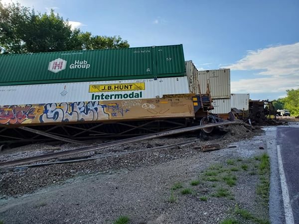 A train partially derailed early Sunday in Montgomery County