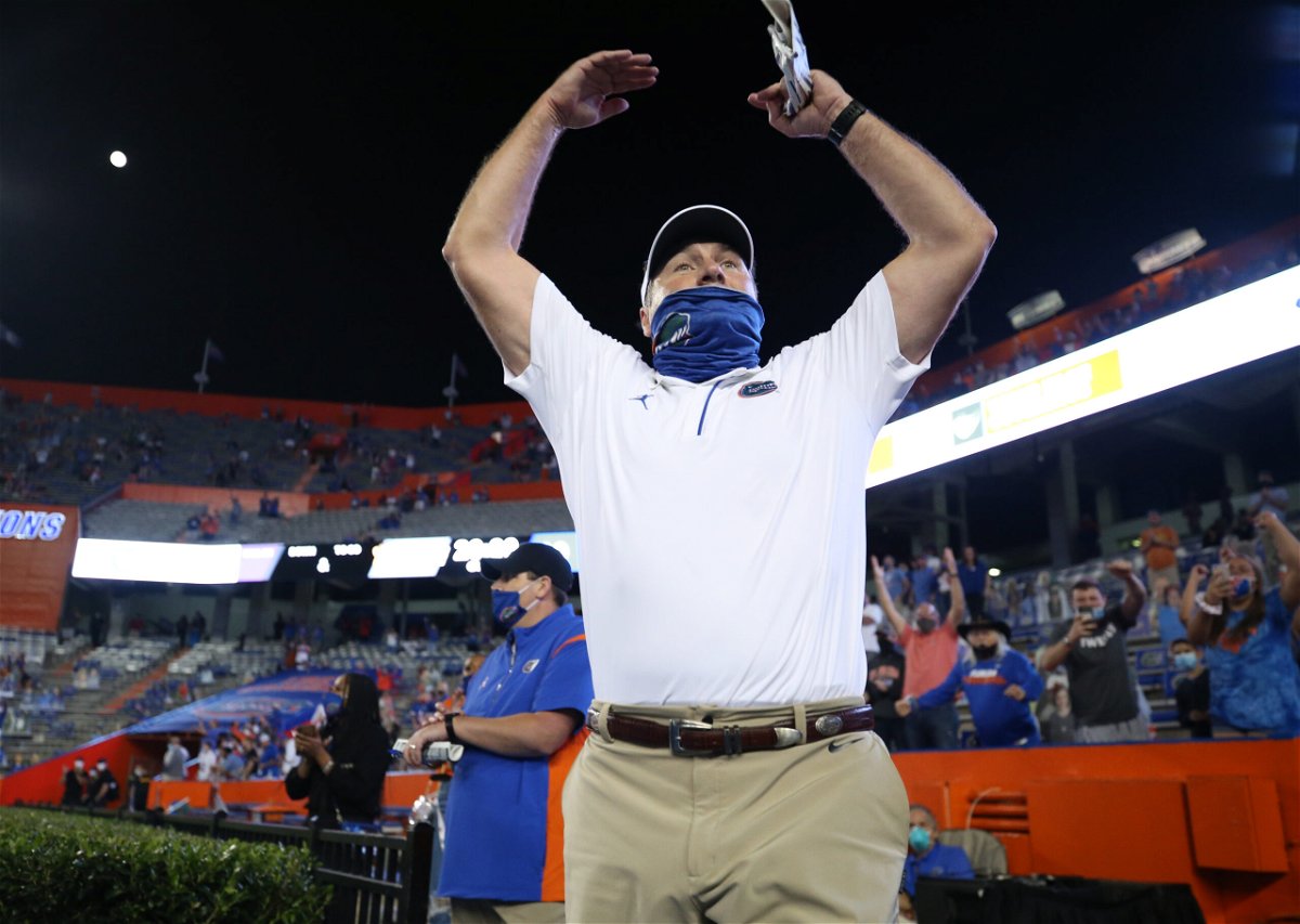 during the Gators' game against the Missouri Tigers on Saturday, October 31, 2020 at Ben Hill Griffin Stadium in Gainesville, Fla. / UAA Communications photo by Hannah White
