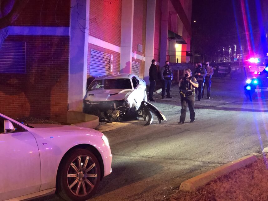 Columbia police on scene after car wrecks into building