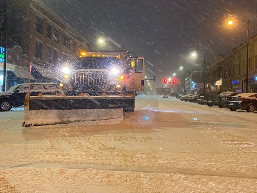plow in downtown columbia winter weather alert day snow