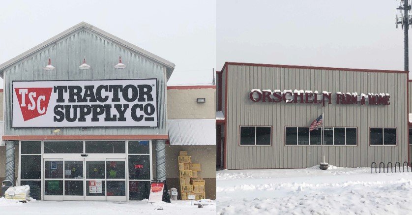 Tractor supply company and orscheln farm and home
