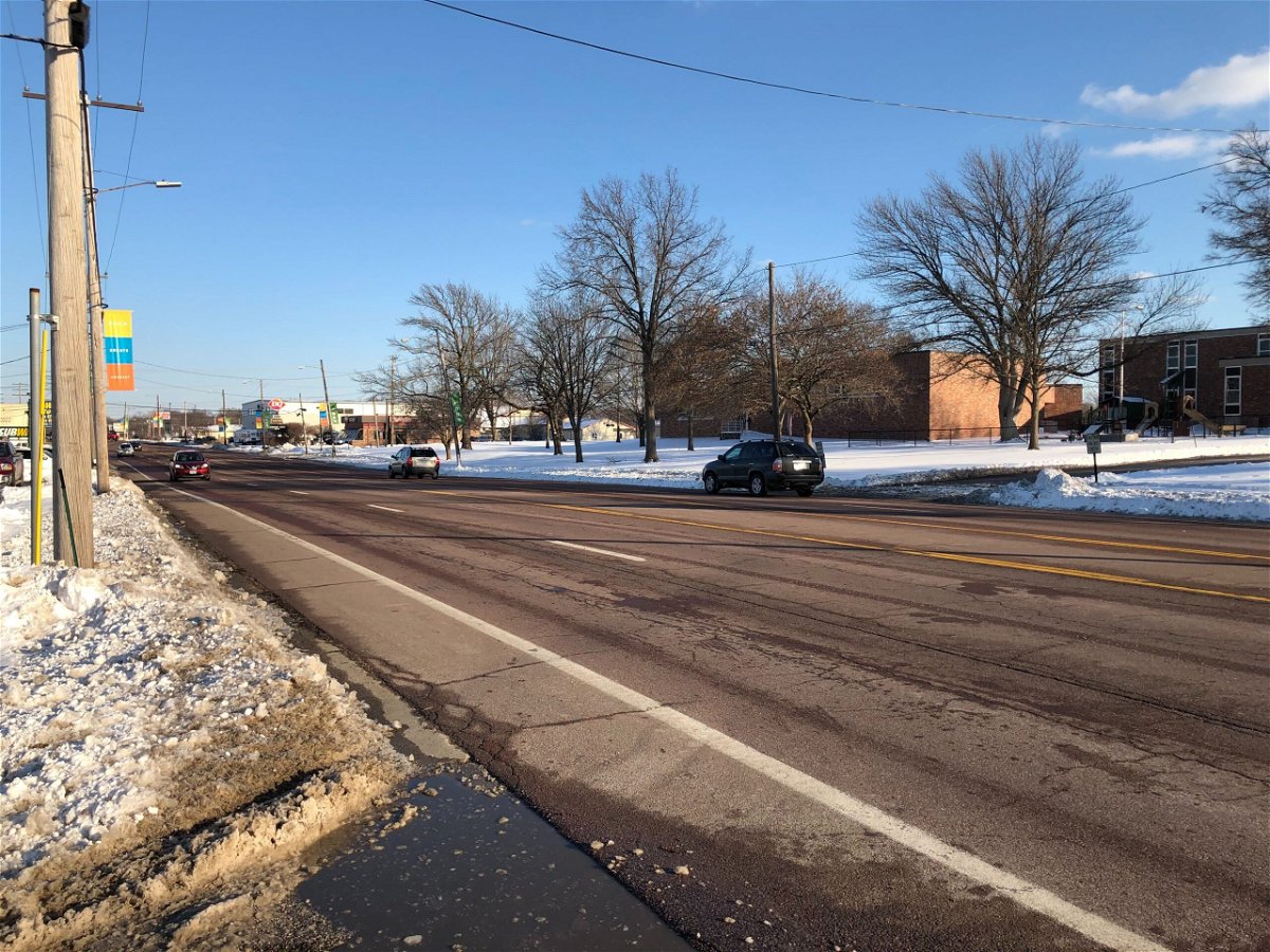 Business Loop 70 in Columbia was free of snow on Thursday, Feb. 18, 2021.
