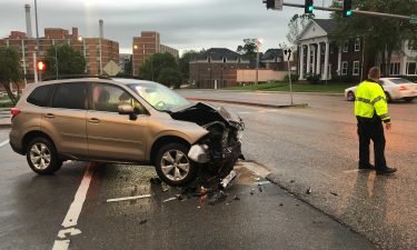 A crash blocked off part of Providence Road in Columbia Thursday morning.