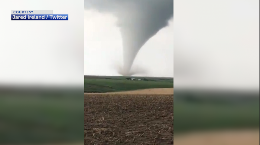 Jared Ireland/Twitter: Tornado in Rawlins County, KS