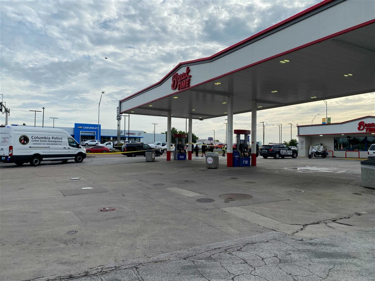 Police investigate at the Break Time convenience store at Garth and Business Loop 70 in Columbia on Tuesday, June 29, 2021.