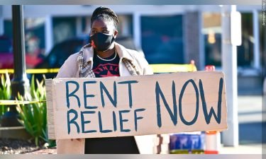 Rent relief protester