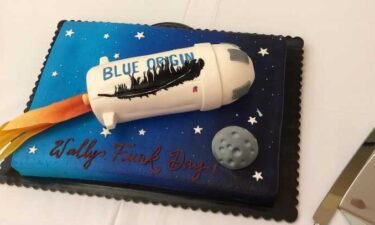 Cake celebrating Wally Funk and Blue Origin