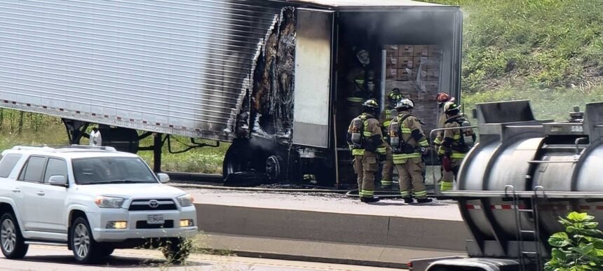 Trailer fire on I-70