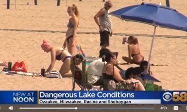 The national weather service issued a high risk warning for beaches in Racine