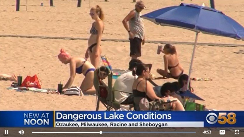 <i>WDJT</i><br/>The national weather service issued a high risk warning for beaches in Racine