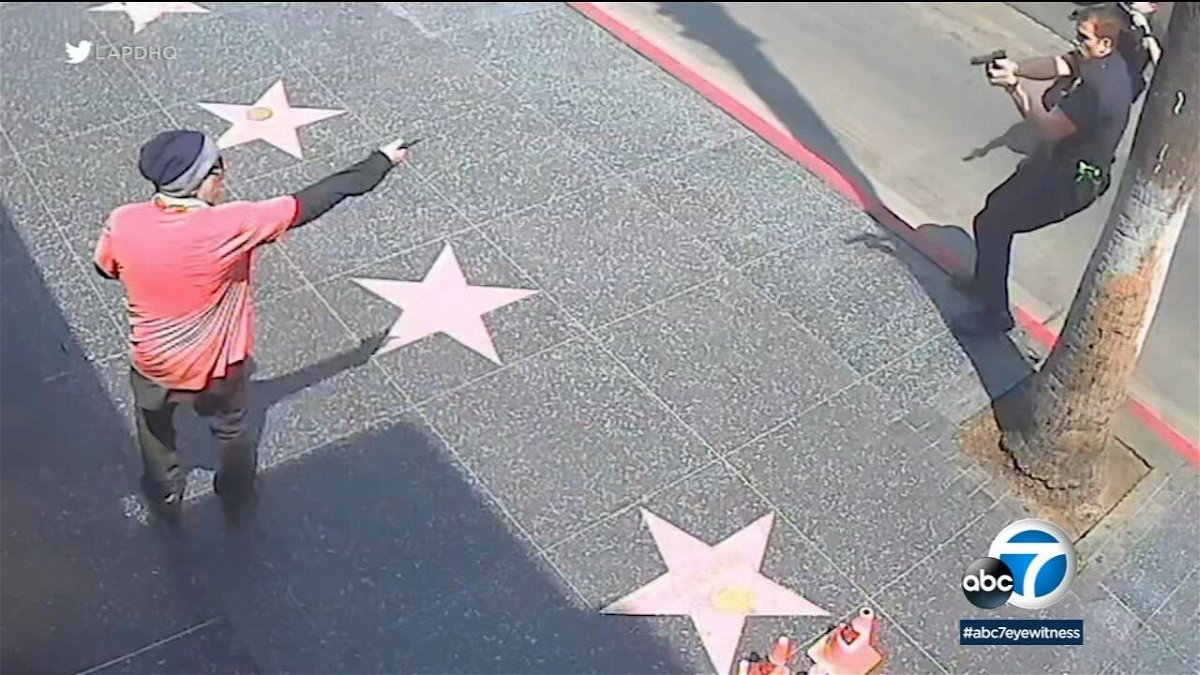 <i>LAPDHQ</i><br/>A man died after he pointed a replica gun at police officers and was shot on the Hollywood Walk of Fame