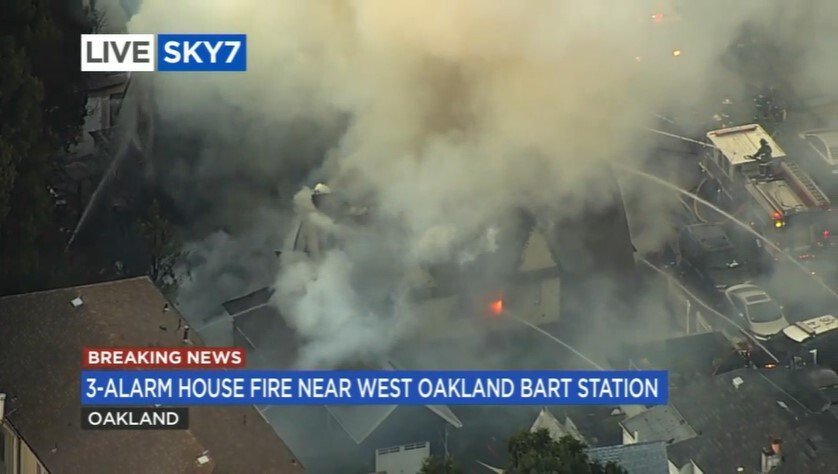<i>KGO</i><br/>The Oakland Fire Department says at least three buildings were damaged in the fire.