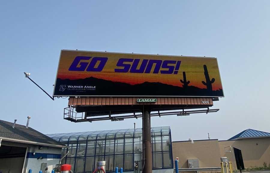 <i>WISN</i><br/>A Phoenix law firm has paid for a 'Go Suns' billboard only a couple of miles from Fiserv Forum.