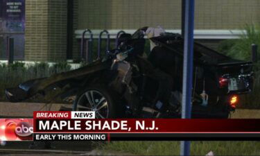 A crash in South Jersey split a car in two.