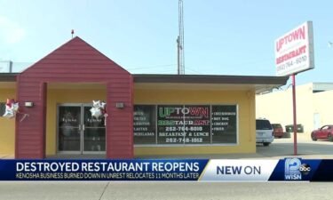 Kenosha's Uptown Restaurant served its first customers Wednesday in nearly a year. Arsonists destroyed the business along with many others in August 2020 following the police shooting of Jacob Blake.