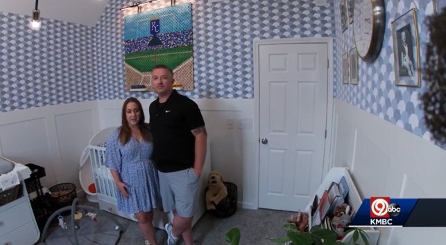 <i>KMBC</i><br/>Josh and Amber Taylor stand in a nursery that was supposed to be his man cave.