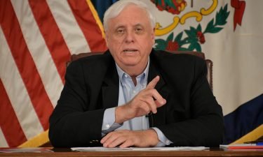 West Virginia Governor Jim Justice is urging his state's residents to get a Covid-19 vaccine. Justice is seen here at a Covid-19 briefing on April 28.