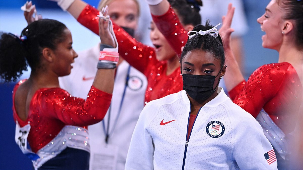 <i>Dylan Martinez/Reuters</i><br/>The US women's gymnastics team competed in the team final July 27.