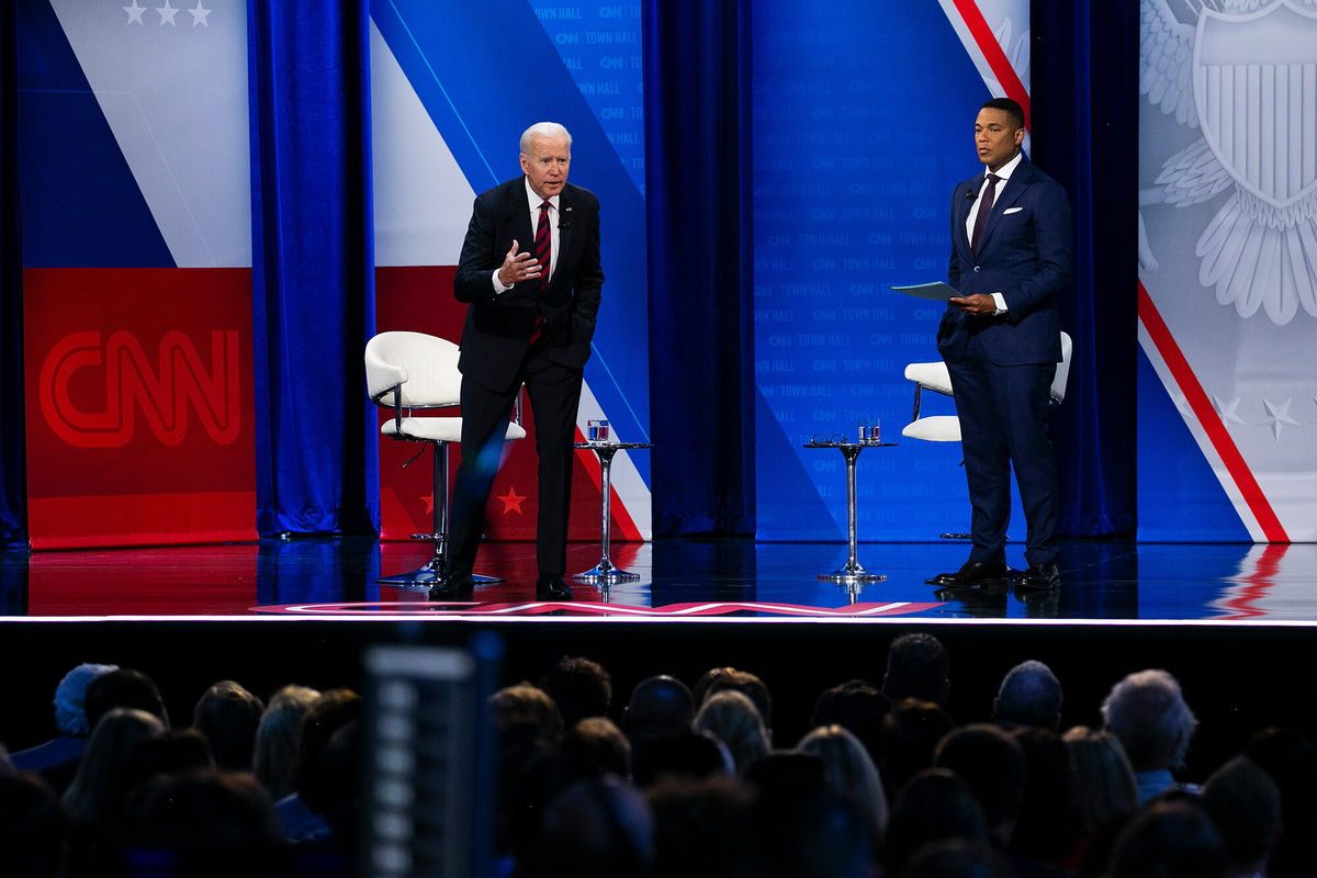 <i>Maddie McGarvey for CNN</i><br/>President Joe Biden participates in a CNN town hall on July 21 in Cincinnati