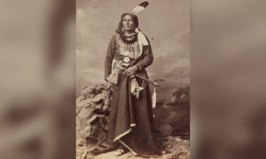 Chief Standing Bear is pictured in an 1877 photo.