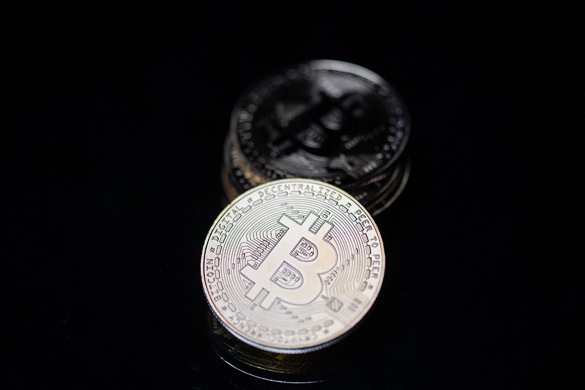 <i>Martin Bureau/AFP/Getty Images</i><br/>This photograph taken on April 26 in Paris shows a physical imitation of the Bitcoin crypto currency. The Securities and Exchange Commission still hasn't approved a single bitcoin exchange-traded fund even though several top firms have applied.