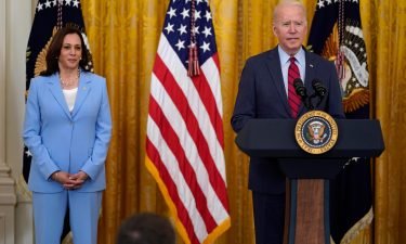President Joe Biden and Vice President Kamala Harris will hold separate events Thursday to focus on voting rights. Biden and Harris are seen here at the White House on June 24.