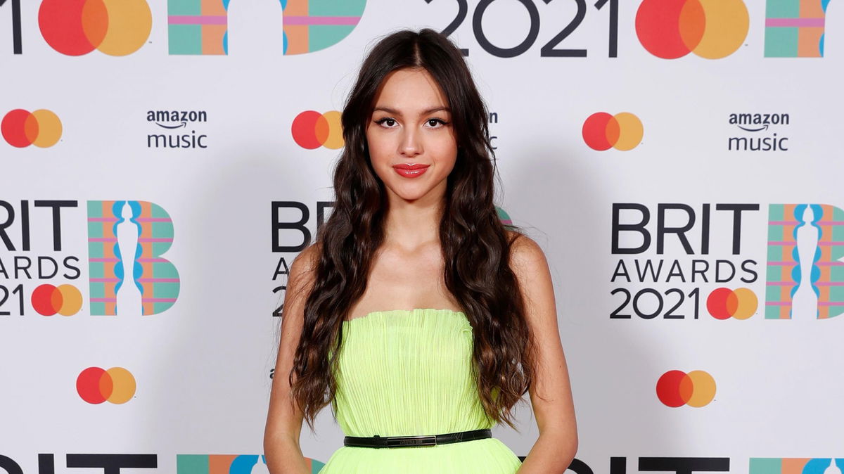 <i>JMEnternational for BRIT Awards/Getty Images</i><br/>Olivia Rodrigo poses in the media room during The BRIT Awards 2021 at The O2 Arena on May 11 in London