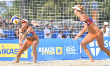 Hermannova passes the ball to Sluková-Nausch. Czech beach volleyball players Markéta Sluková-Nausch and Barbora Hermannova are coming to terms with being ruled out of the 2020 Tokyo Olympic Games as the European team grapples with a growing Covid-19 problem.