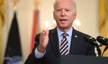 US President Joe Biden speaks about the situation in Afghanistan from the East Room of the White House on July 8.