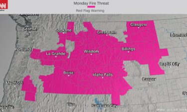 Red flag warnings cover the Northwest where dry thunderstorms