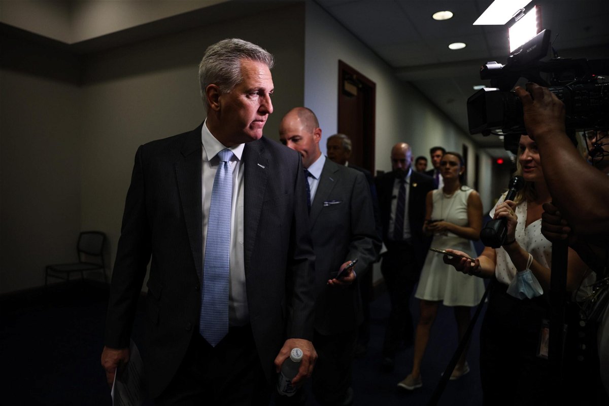 <i>Anna Moneymaker/Getty Images</i><br/>House Minority Leader Kevin McCarthy chose five Republicans to serve on the House select committee.