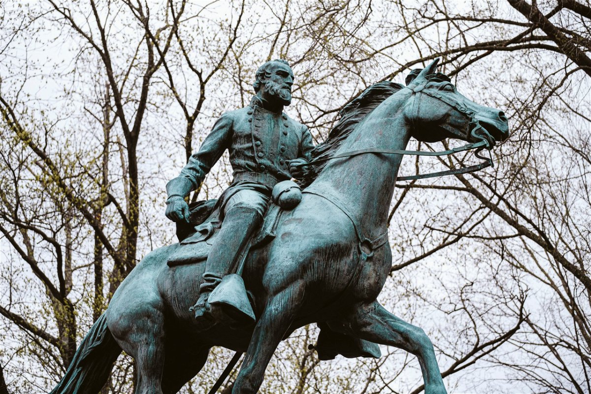 <i>Eze Amos/Getty Images</i><br/>Charlottesville prepares to take down Confederate statues on Saturday. A statue of Confederate General Thomas 