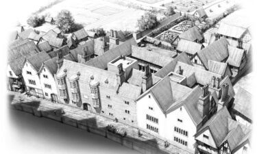 An artist's impression of the 16th-century London mansion where King Henry VIII's chief minister Thomas Cromwell lived.