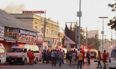 The aftermath of an attack on the Afrik hotel in Mogadishu