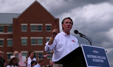 Republican nominee for Virginia Governor Glenn Youngkin speaks in Ashburn