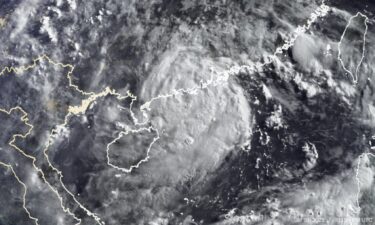 This satellite image shows Typhoon Cempaka on Tuesday morning.