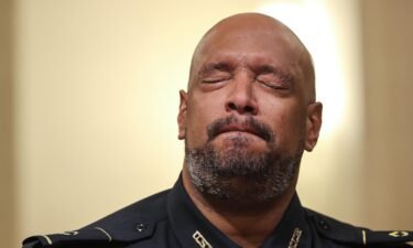 U.S. Capitol Police officer Harry Dunn becomes emotional as he testifies before the House Select Committee investigating the January 6 attack on the U.S. Capitol.