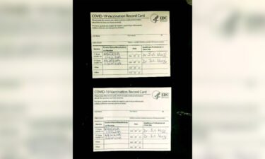 The criminal complaint against Juli A. Mazi included photos of falsified vaccine cards.