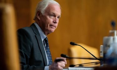 GOP Senator Ron Johnson mouths to GOP luncheon in early June that climate change is 'bullsh*t'. Johnson is seen here on Capitol Hill in this file image from February 10.